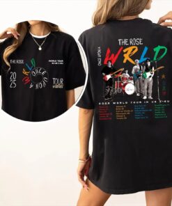 The Rose Once Upon AWRLD Tour T-Shirt, The Rose WRLD Road Map Shirt, Kpop The Rose 2025 World Tour Shirt, The Rose Woosung Dojoon Hajoon Tee