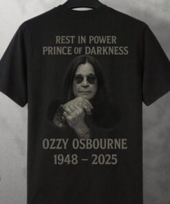 Ozzy Osbourne Tribute Shirt, Rest In Power T-Shirt, Prince of Darkness Memorial Tee, Rock Legend RIP Tshirt, Gothic Metal Legend Top