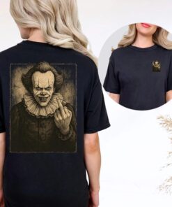 Funny Horror Middle Finger Shirt, Dark Humor Halloween Tee, Retro Characters Halloween T-Shirt, Spooky Season Graphic Top