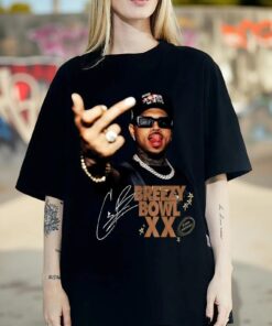 Chris Brown Vintage Middle Finger Vintage Shirt, Concert 2025 Shirt, Chris Brown Breezy Bowl XX Graphic Tee, Music Y2k TShirt