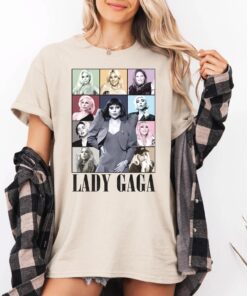 Lady Gaga Fan Shirt, Vintage Pop Icon Graphic Tee, Retro Collage Celebrity T-Shirt, Little Monster Tribute Tee, Concert Outfit Gaga Fan Gift