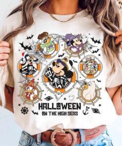 Cute Mickey & Friends Halloween On The High Seas T-shirt, Disney Wish Fantasy Magic Wonder 2025 Matching Tee, Family Halloween Cruise Trip