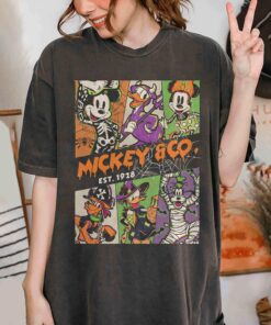 Retro Mickey & Co Halloween Shirt, Mickey and Friends T-Shirt, Mickey Not So Scary Halloween Party Tee, Disney Family Trip Top