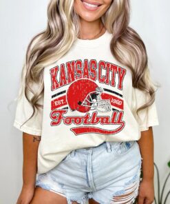 Vintage Kansas City Football Shirt Comfort Colors, KC Football Shirt, GameDay Shirt, Sports Fan Gifts, Kansas City Fan Gifts, Football Shirt