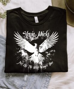 Stevie Nicks T-Shirt, White Winged Dove Lyrics Tee, Retro Rock Graphic Shirt