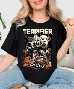 Terrifier Circus Shirt, Vintage Horror Movie Halloween T-Shirt, Spooky Circus Graphic Tee, For Horror Fans & Halloween Outfit