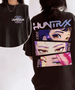 Huntrix Tshirt, Demon Hunters Shirt, Huntrix Girls T-Shirt, Mira Rumi Joey Tee, Demon Hunter Merch, Gift For Kpop Fan, Kpop Movie Top