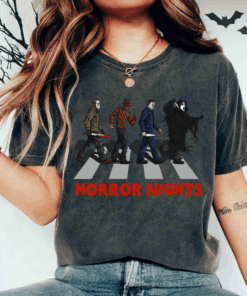 Retro Horror Characters Halloween T-Shirt, Halloween Horror Nights 2025, Trick or Treat Shirt