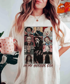 Vintage In My Horror Era Tshirt, Halloween Horror Characters Shirt, Horror Movie Tee
