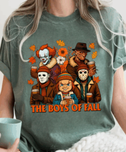The Boys Of Fall Shirt, Halloween Horror Friends Tee, Autumn Movie Killers, Scary Movie, Fall Horror Movie Top