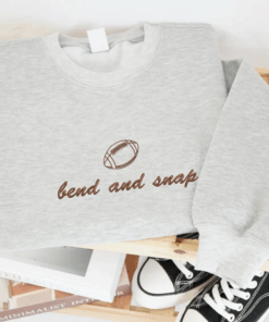 Embroidered Bend and Snap Sweatshirt, Retro Football Sweater, Cute Game Day Shirt, Fall Football Season Shirt, Fall Women's Football Crewneck