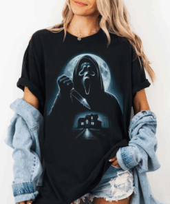 Scream Ghostface Tshirt, Horror Movie Graphic Tee, Halloween Shirt, Spooky Killer Costume Top, Retro 90s Movie Merch