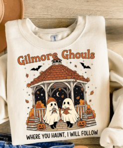 Couples Halloween Sweatshirt , Matching Gilmore Ghouls Shirt, Where You Haunt I Will Follow – Cute Ghost Couple Sweater, Fall Date Outfit