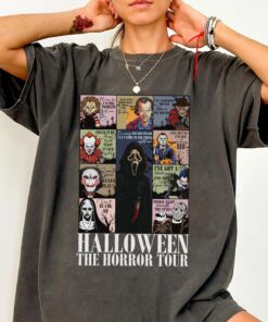 Retro Horror Characters Halloween T-Shirt, Horror Movie Shirt, Halloween Lyrics Tee, Halloween Horror Nights 2025, Trick or Treat Top