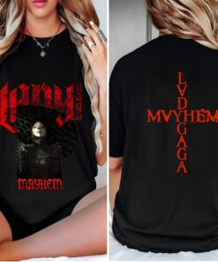 Mayhem Tour Tshirt, 2 sided Design Tee, Lady gaga Shirt, Pop Music Lover Shirt, Gift for Little Monster, Mayhem Shirt