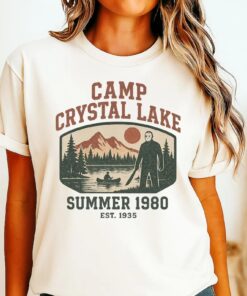 Camp Crystal Lake T-Shirt, Summer 1980 Retro Horror Movie Tee