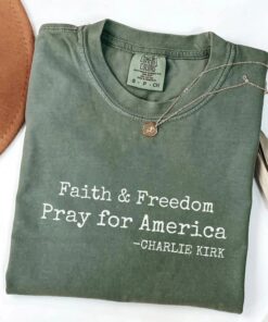 Faith&Freedom Pray for America Shirt, Charlie Kirk Shirt, Support Tee ,Faith Based Unisex Tee, Human Rights Activist Shirt