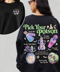 Pick Your Poison Two Sided Vintage Sweater-Shirt, Princess Halloween Sweatshirt, Kuzco Poison Apple Top, Spooky Season, Villain Cartoon