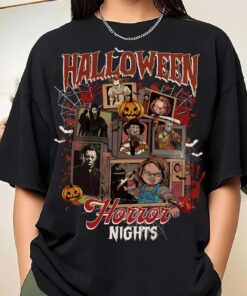Retro Horror Characters Friends Tshirt, Scary Horror Movies Shirt, Horror Characters Costume, Halloween Horror Nights Tee