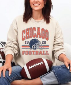 Chicago Football Retro Distressed Sweatshirt, Retro Chicago Football Shirt for Game Day