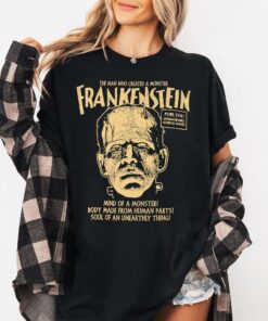 Vintage Frankenstein Shirt, Scary Movie Tee for Women, Vintage Halloween Film T-Shirt, Classic Horror Movie Top