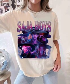 Saja Boys Boy Band Tshirt, Kpop Demon Hunters Movie Shirt, Bootleg Retro Movie Tee, Demon Hunters Merch Tops