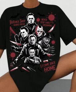 Horror Movie Shirt, Michael Myers Jason Voorhees Freddy Krueger Graphic Tshirt, Goth Movie Tee, Friday the 13th, Horror Halloween Top
