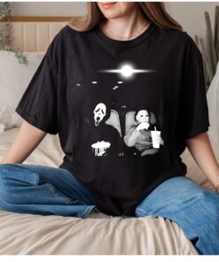 Ghostface Michael Myers T-Shirt | Horror Movie Shirt | Halloween Tee | Slasher Movie Popcorn Graphic | Spooky Top