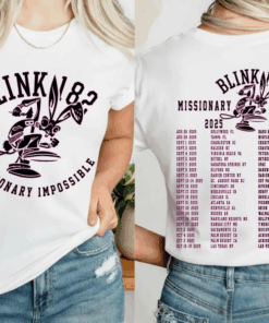 Blink-182 Missionary Impossible T-Shirt, 2025 Tour Tee, Pop Punk Band Merch, Unisex Concert Apparel