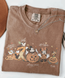 Mickey and Friends Autumn Shirt, Disneyland Fall Vibes Tee, Disney Family Halloween Trip T-Shirt, Mickey Boo Spooky Top