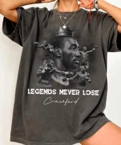 Legends Never Lose Crawford T-Shirt, Terence Crawford Boxing Tee, Retro Crawford Fight Shirt, Undisputed Las Vegas 2025 Top