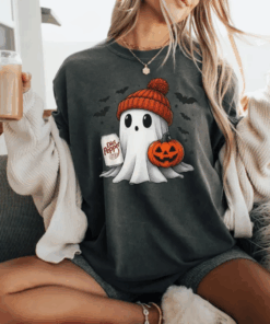 Halloween Ghost Diet Dr. Pepper Tshirt, Halloween Ghost Pumpkin Tee, Halloween Shirt, Cute Ghost Trendy Tops