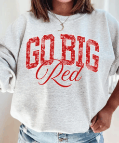 Go Big Red Nebraska Sweatshirt, Floral Game Day Football Unisex Crewneck, College Football Season Shirt