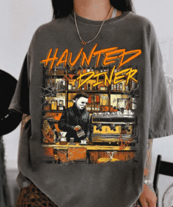 Haunted Diner T-Shirt, Horror Movie Shirt, Myers Thriller Friday the 13th Horror Tee, Retro Halloween Tshirt, Coffee Lover Top