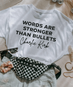 Charlie Kirk Shirt, Charlie Kirk Quote T-Shirt, Words are Stronger Than Bullets Support Human Rights Tee, Activist Top