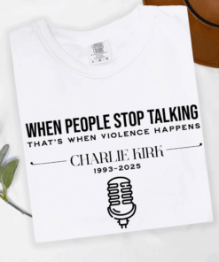 Charlie Kirk Memorial Shirt, Inspirational Quote Tee, Motivational T-Shirt for Conversations, Gift for Conservatives Free Speech