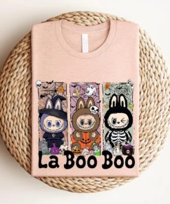 Spooky Labobo Halloween T-Shirt, Spooky Kids Shirt, Kawaii Monsters Halloween Tee, Labubu Kids Halloween Top, Trending Cartoon Character Tee