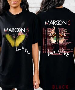 Maroon 5 2025 US Fall Tour Shirt, Butterfly Graphic Tee, Ivory Concert Merch T-Shirt