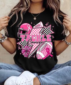 Tackle Cancer T-Shirt, Pink Football Cheer Shirt, Breast Cancer Awareness Tee, Football Breast Cancer Tshirt, Pink Coquette Ribbon Top