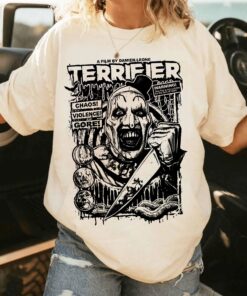 Terrifier Art The Clown Shirt, Horror Movie T-Shirt, Scary Clown Tee, Spooky Slasher Fan Gift, Halloween Horror Movie
