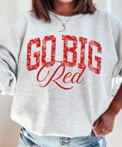 Go Big Red Nebraska Sweatshirt, Floral Game Day Football Unisex Crewneck, College Football Season Shirt, Nebraska Fan Hoodie