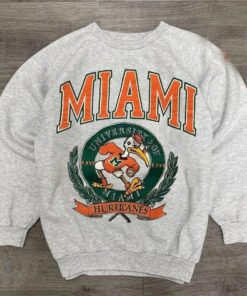 Vintage Miami Hurricanes Sweatshirt, NCAA Shirt