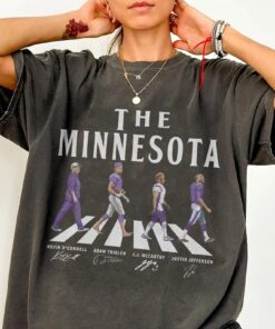 Minnesota Walking Road Signatures Football Shirt, Justin Jefferson Gift For Fan Football Unisex