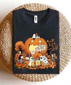Snoopy Great Pumpkin Halloween Shirt, Charlie Brown Fall T-Shirt, Cute Peanuts Halloween Crewneck, Kids Halloween Top