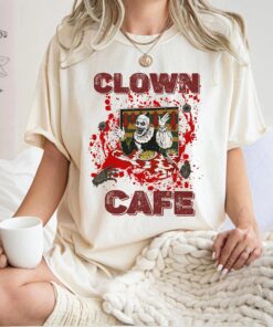 Clown Cafe Horror T-Shirt, Creepy Circus Graphic Tee, Scary Clown Halloween Shirt, Terrifier T-Shirt, Halloween Shirt, Gift For Her And Him