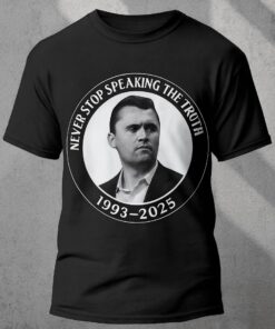 Charlie Kirk Tribute Shirt, Gothic RIP Graphic Tee, Never Stop Speaking Truth