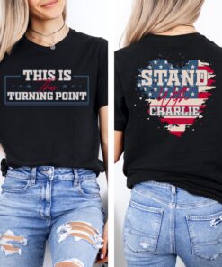 Charlie Kirk Freedom Shirt, This is the Turning Point 2 Sided T-Shirt, Conservative Gift, Patriotic Justice For Charlie Kirk, Freedom Tee