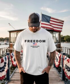 Charlie Kirk Tribute T-Shirt, Freedom Shirt with American Flag, Patriotic Graphic Tee