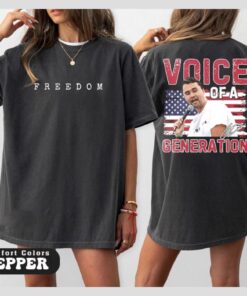 Charlie Kirk Voice Of A Generation Vintage 2 Side T-Shirt, Prayers Up for Charlie, RIP Charlie Kirk Tee, Human Rights Shirt