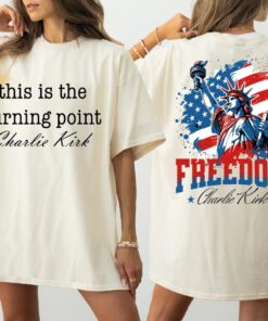 Charlie Kirk Shirt, Charlie Kirk is This Is The Turning Point Adult Kids T-Shirt, Charlie Kirk Freedom Tee